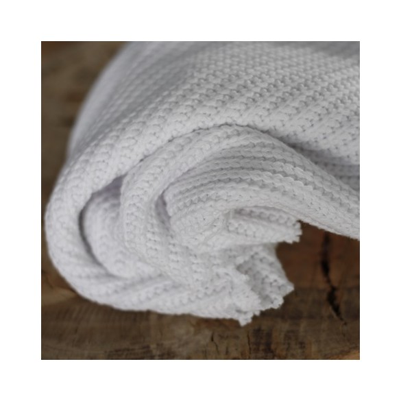 tissu maille tricot - blanc