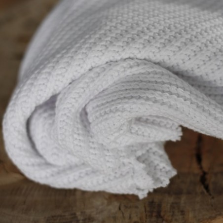 tissu maille tricot - blanc