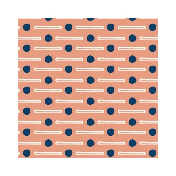 tissu coton imprimé - abricot - Cotton and Steel