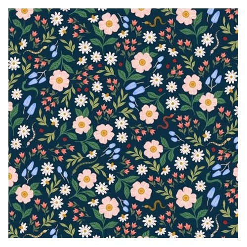 Coton motifs fleurs et animaux - Cotton and Steel Coton motifs fleurs et animaux - Cotton and Steel