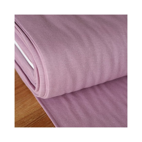 tissu Bord Côte bio - lilas