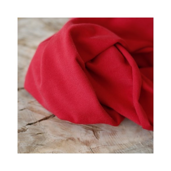 tissu en jersey coton bio - rouge