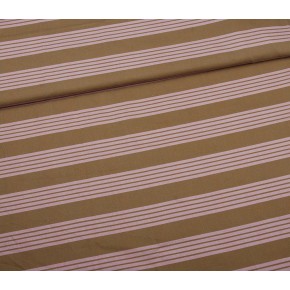 tissu en coton rayures - rose et bronze