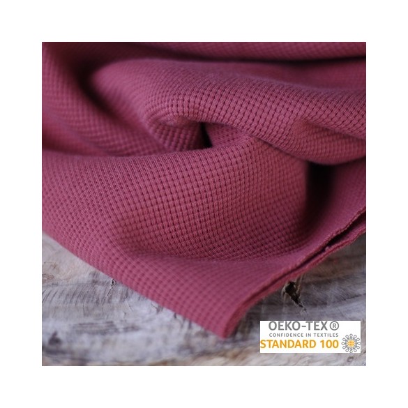 jersey nid d'abeille - rose terracotta