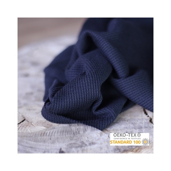 tissu nid d'abeille polycoton - noir
