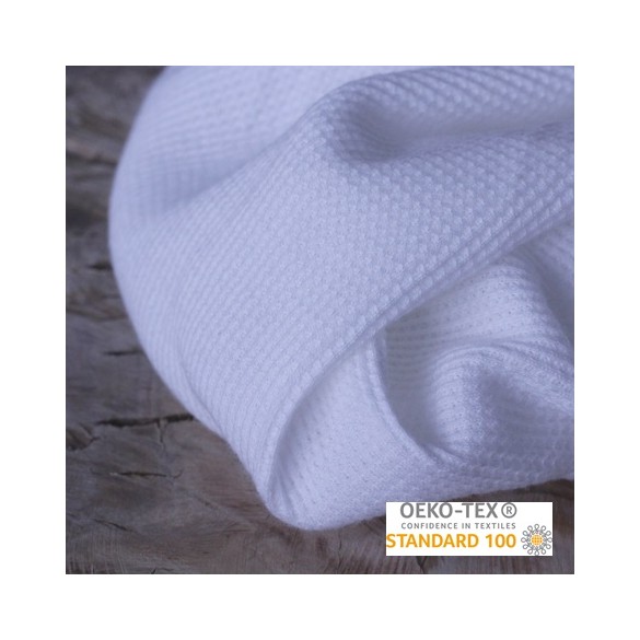 tissu nid d'abeille - blanc