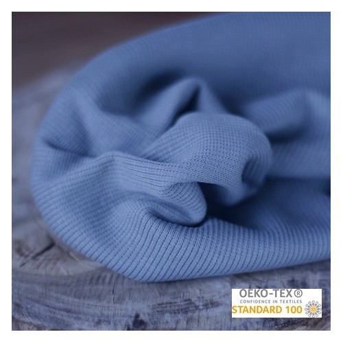 tissu jersey côtelé - bleu tissu jersey côtelé - bleu