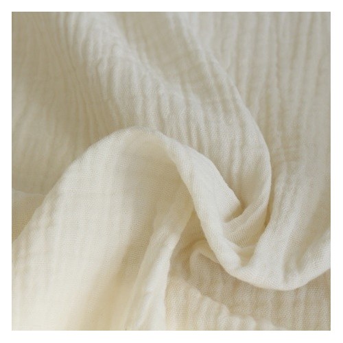 tissu double gaze coton bio - écru