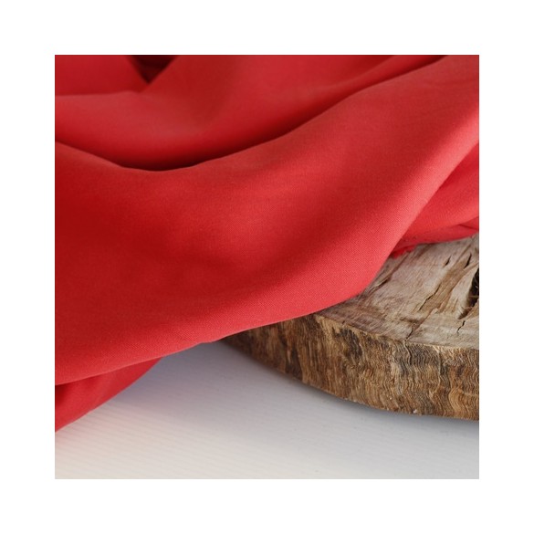 tissu lyocell rouge coquelicot - un chat sur un fil