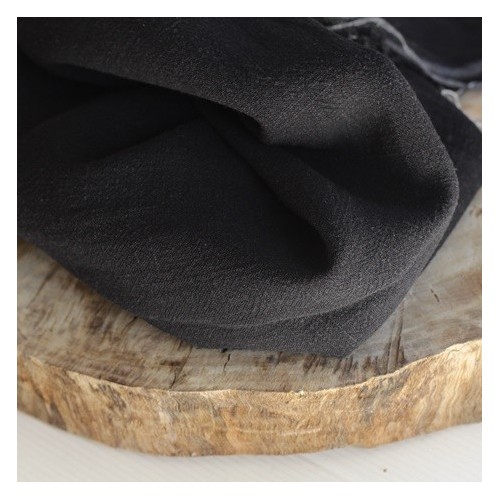 Tissu Lin Viscose Noir de Qualité, Tissu au mètre, Tissu pas cher 