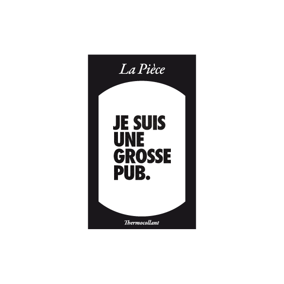 Ecusson JE SUIS UNE GROSSE PUB noir