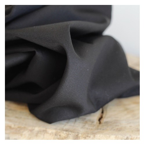 Tissu gabardine fine stretch - Noir