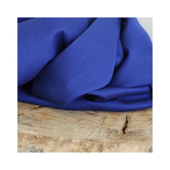 tissu gabardine de coton bleu