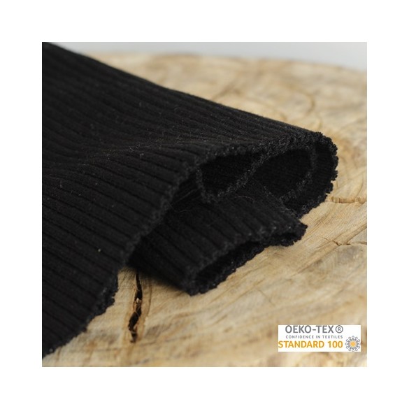 tissu bord côte lourd noir