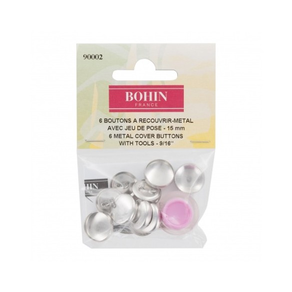 mercerie - boutons à recouvrir diamètre 15 mm - bohin