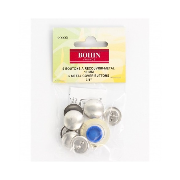 Bohin - 5 boutons à recouvrir - diamètre 18 mm