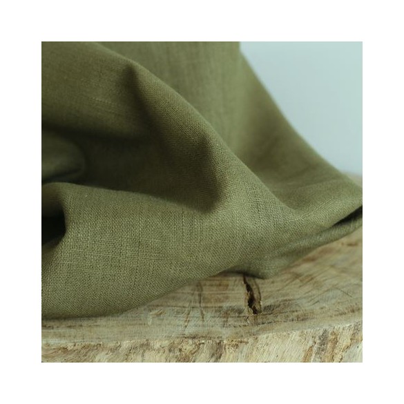 tissu ramie kaki clair - un chat sur un fil