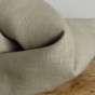 tissu en ramie beige - un chat sur un fil