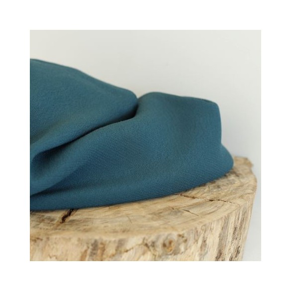 tissu crêpe de viscose - pétrole