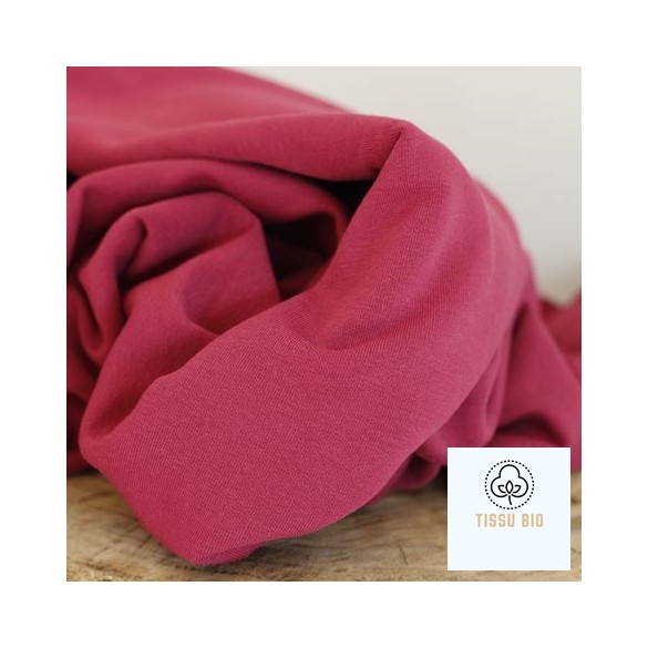 french terry bio - framboise