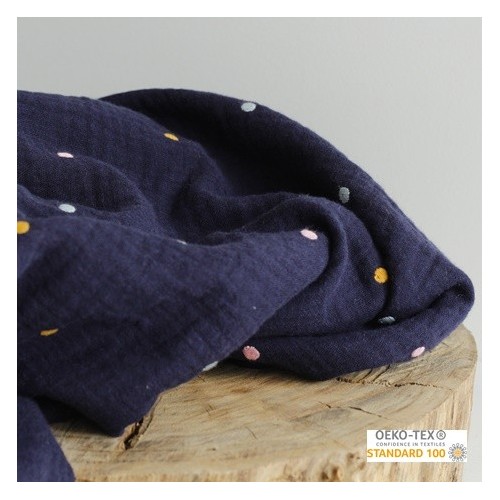 tissu en double gaze - un chat sur un fil tissu en double gaze - un chat sur un fil