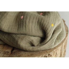coton double gaze - kaki