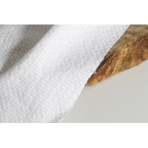 tissu en coton gaufré - blanc