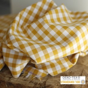 coton vichy jaune et blanc