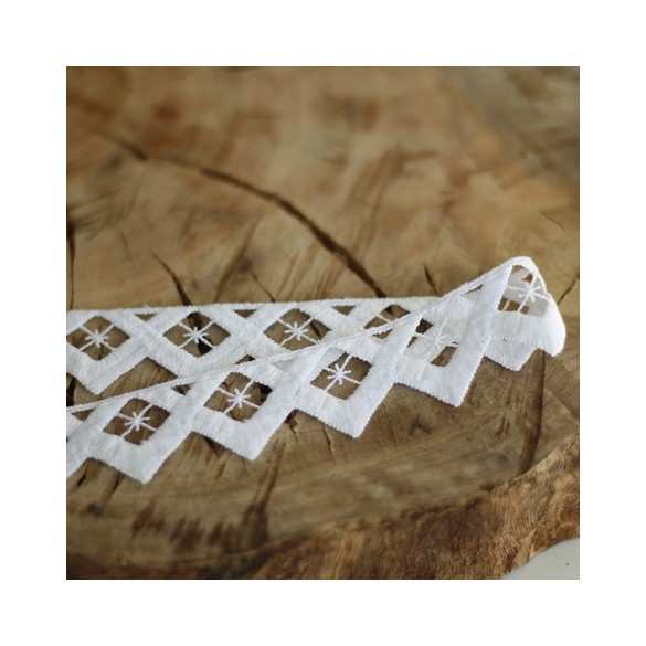 galon guipure dentelle blanc