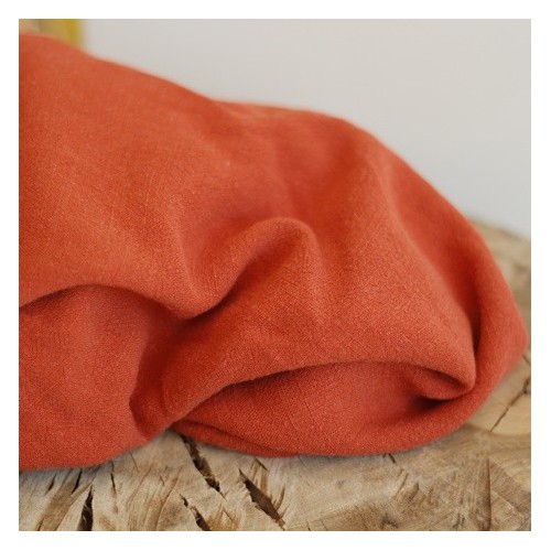 tissu en lin et viscose couleur brique tissu en lin et viscose couleur brique