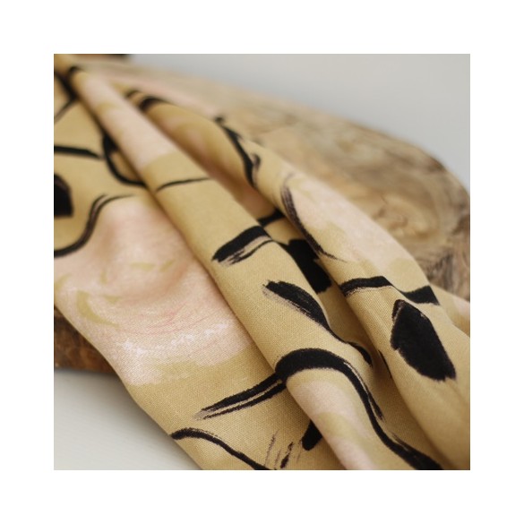 tissu lin et viscose - motif abstrait
