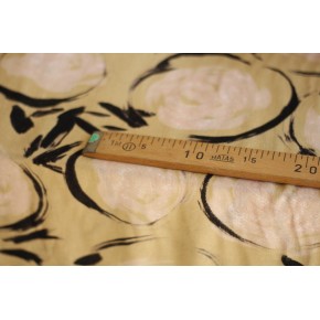 tissu lin et viscose contemporain - beige et rose