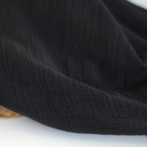 DOUBLE gaze en coton et bio - noir