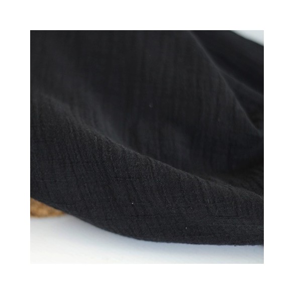 DOUBLE gaze en coton et bio - noir