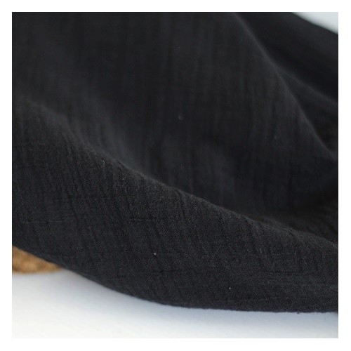 DOUBLE gaze en coton et bio - noir DOUBLE gaze en coton et bio - noir