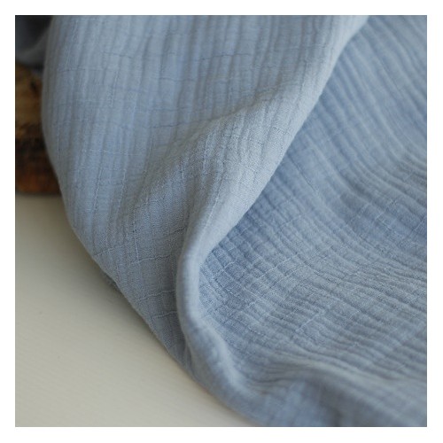 tissu double gaze - bleu ciel tissu double gaze - bleu ciel