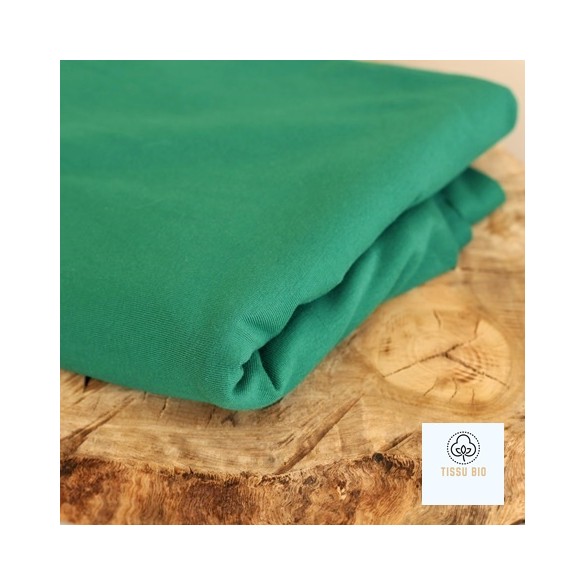 tissu jersey coton bio - vert prairie