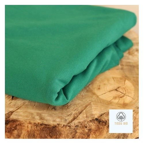 tissu jersey coton bio - vert prairie