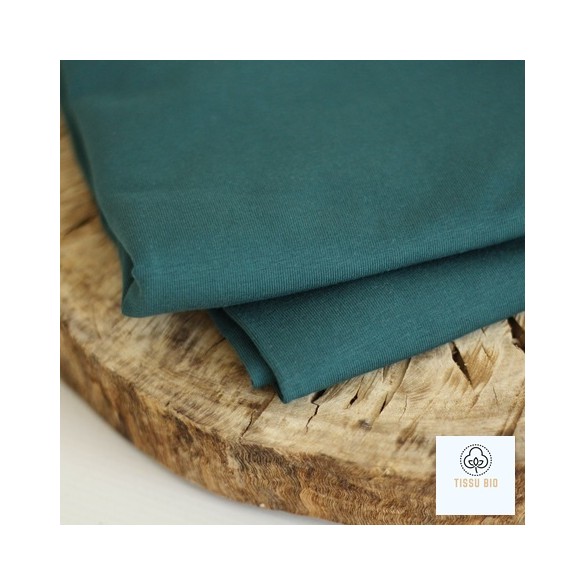 tissu en jersey de coton bio - vert émeraude
