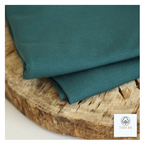 tissu en jersey de coton bio - vert émeraude