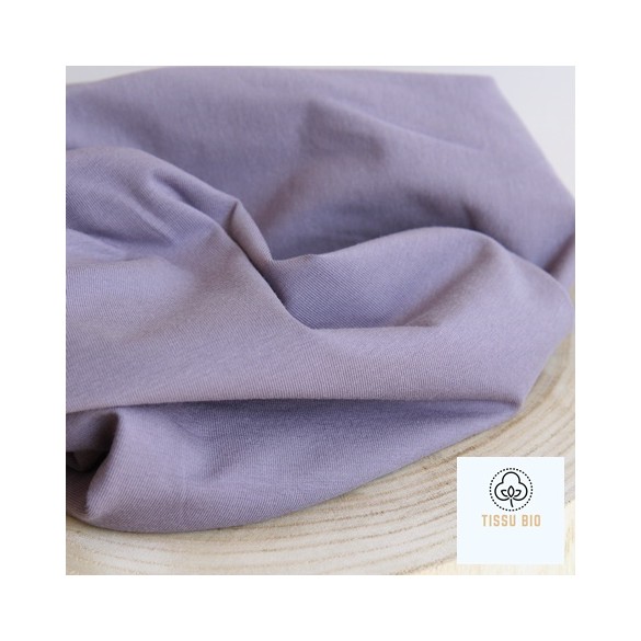 tissu jersey en coton bio - lilas