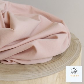 tissu jersey rose poudré en coton bio certifié gots