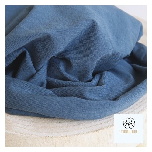 tissu en jersey de coton bio bleu tissu en jersey de coton bio bleu