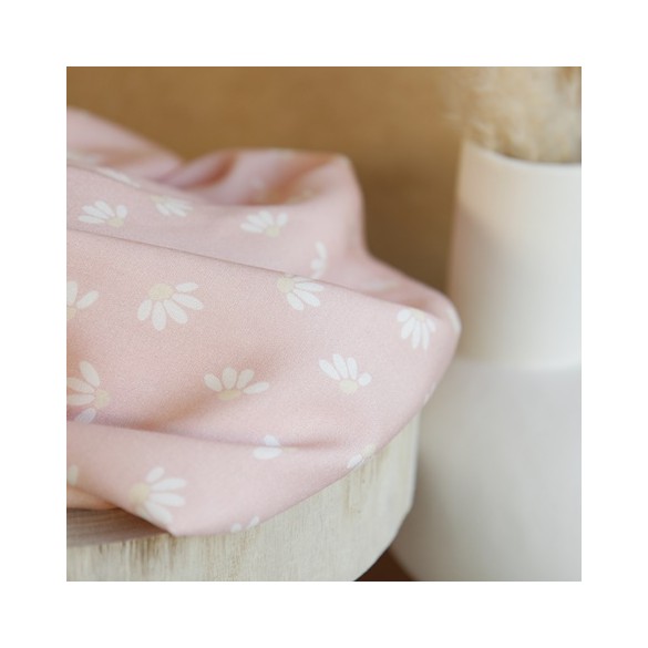 viscose imprimé fleurs - rose