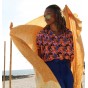 viscose orange et bleu - un chat sur un fil