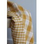 double gaze coton carreaux - jaune et blanc