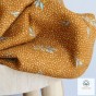 double gaze ocre fleurs et pois - un chat sur un fil
