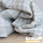 double gaze de coton vichy - vert et blanc
