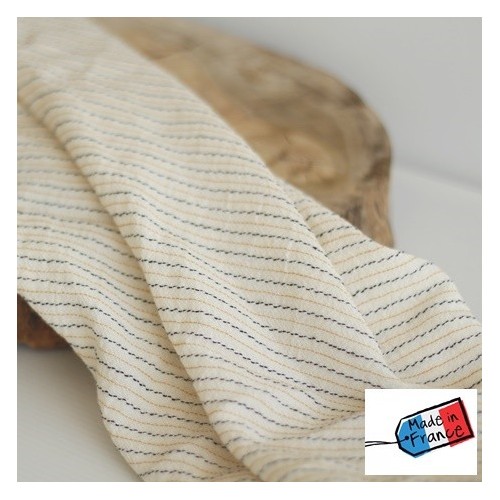 tissu en gaze de coton rayures - un chat sur un fil tissu en gaze de coton rayures - un chat sur un fil