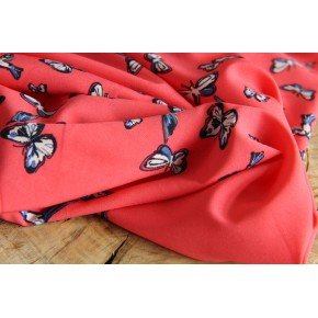 imprimé papillons rose corail - un chat sur un fil